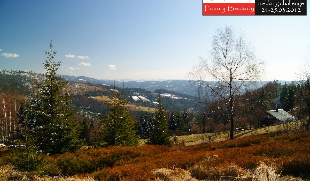 Widok z trasy zawodów - z Kamiennego nad Wisłą