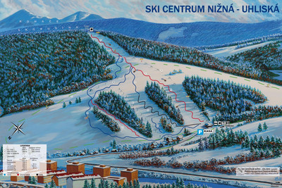 Nižná Uhliská - mapa tras narciarskich