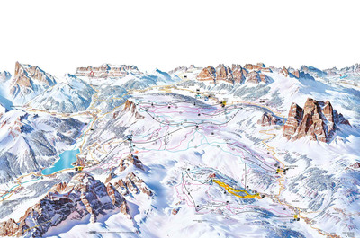 Civetta - mapa tras narciarskich