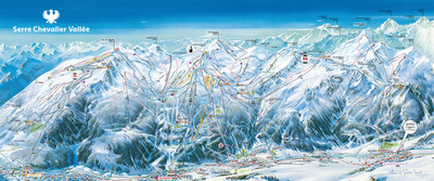 Serre Chevalier - mapa tras narciarskich