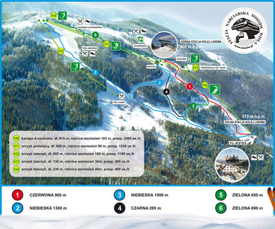 Soszów - mapa tras narciarskich