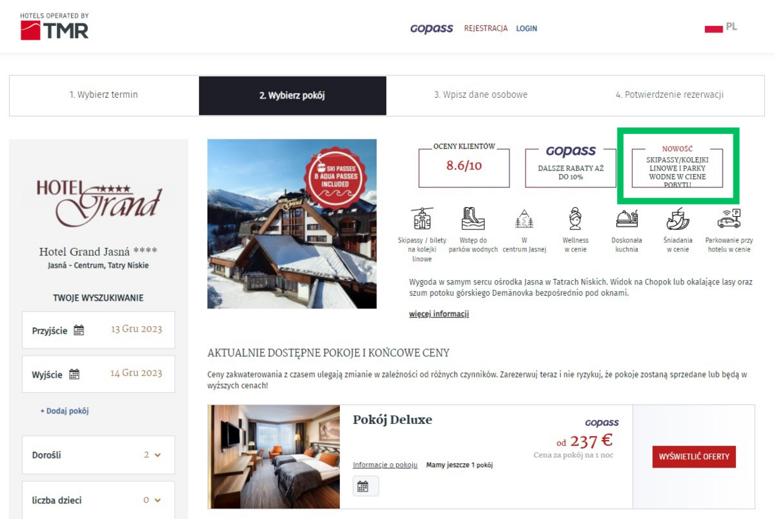 Skipassy i aquaparki w cenie hotelu TMR Skipassy i aquaparki w cenie hotelu TMR