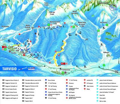 Tarvisio - mapa tras narciarskich