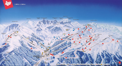Axamer - Lizum - mapa tras narciarskich