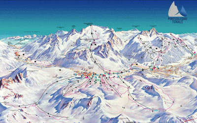 Passo Tonale - Ponte di Legno mapa tras narciarskich