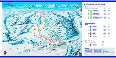 Snowland - Valčianska Dolina - mapa tras narciarskich