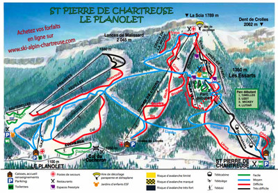 Saint Pierre de Chartreuse - mapa tras narciarskich