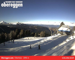 Obereggen Południowy Tyrol (źródło: webcam 2016 01 13)