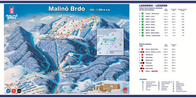 Skipark Ruzomberok - mapa tras narciarskich (jpg) Skipark Ruzomberok - mapa tras narciarskich