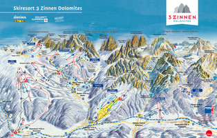Zimowa panorama Tre Cime Dolomiti / Drei Zinnen Dolomiten