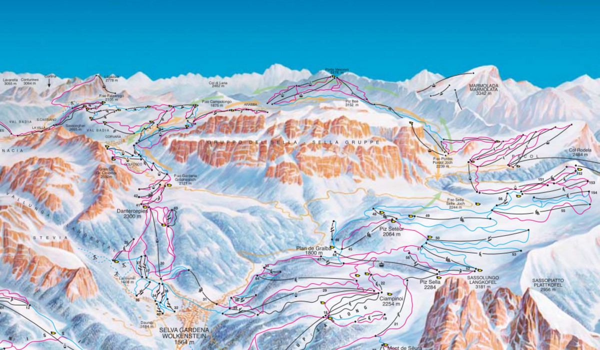Mapa tras Sella Ronda Mapa tras Sella Ronda
