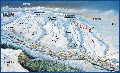 Wysoki Wierch - mapa tras narciarskich