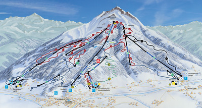 St. Johann in Tirol - mapa tras narciarskich