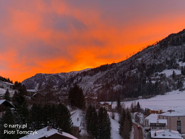 Moena - zachód słońca - styczeń 2022 (fot. P. Tomczyk)