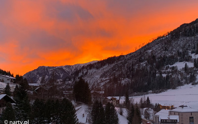 Moena - zachód słońca - styczeń 2022 (fot. P. Tomczyk)