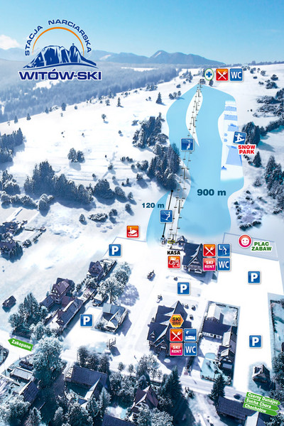 Witów-ski - mapa tras narciarskich