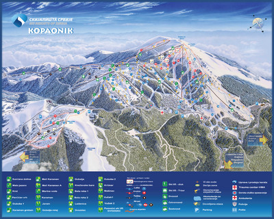 Kopaonik - mapa tras narciarskich Kopaonik - mapa tras narciarskich