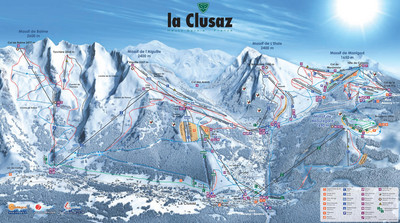 La Clusaz - mapa tras narciarskich
