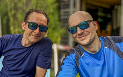 Autorzy aplikacji Rideaway: Daniel Mansz i Łukasz Zajdel