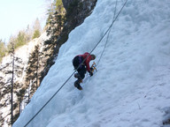 Wąwóz Serrai di Sottoguda - wpinaczka po lodospadzie 1