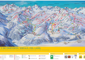 Serfaus - Fiss - Ladis - mapa tras narciarskich