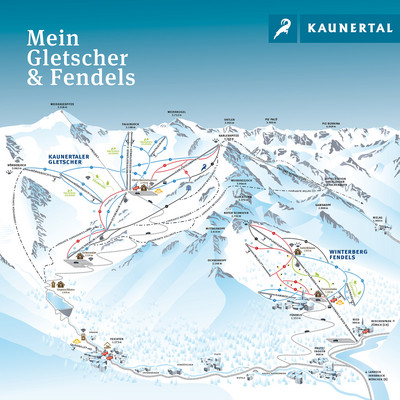 Kaunertaler Gletscher - mapa tras narciarskich