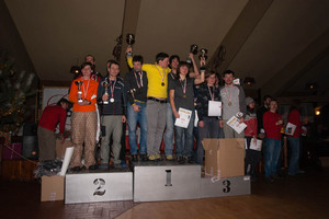 Dekoracja zwycięzców, Salewa Trailteam na najwyższym stopniu podium, fot. Michał Unolt
