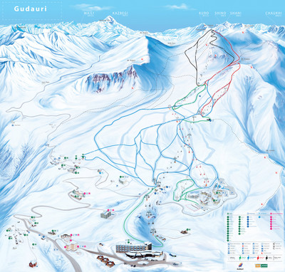 Gruzja Gudauri mapa tras narciarskich