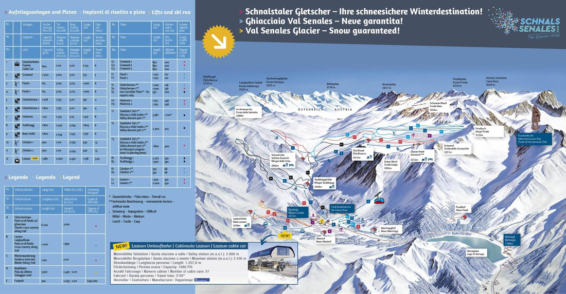 Maso Corto - mapa tras narciarskich