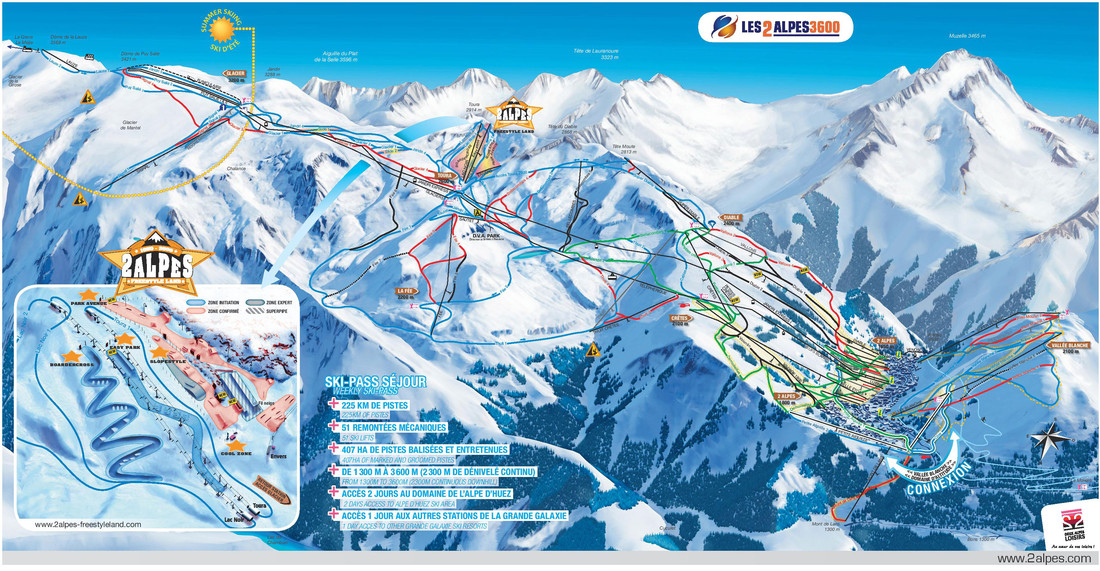 Mapa tras w Les 2 Alpes