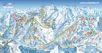 Sauze d'Oulx - mapa tras narciarskich