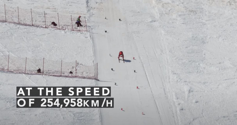 Rekord prędkości na nartach (źródło: YT)