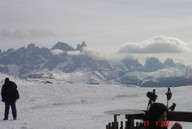 Widok na zachmurzone góry