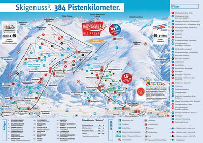 Wildkogel-Arena - mapa tras narciarskich