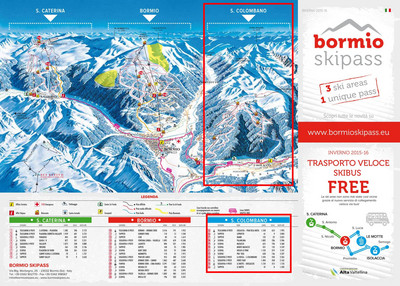 San Colombano - mapa tras narciarskich