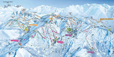 Saint Sorlin d`Arves - mapa tras narciarskich