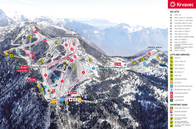 Krvavec mapa tras narciarskich