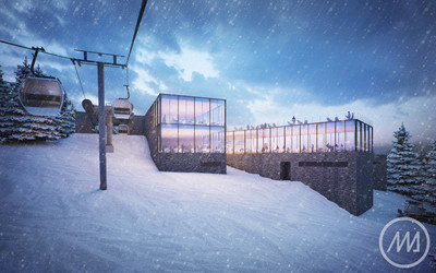 Górna stacja gondoli na Hali Skrzyczeńskiej (źródło: major architekci)