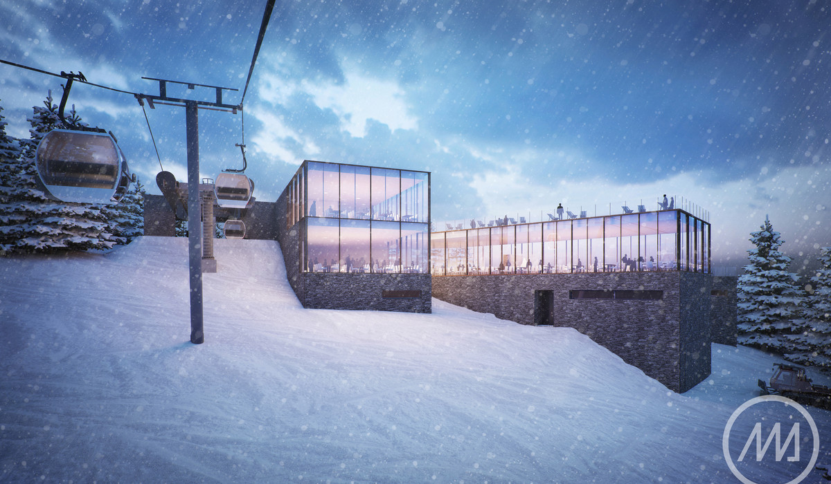Górna stacja gondoli na Hali Skrzyczeńskiej (źródło: major architekci)