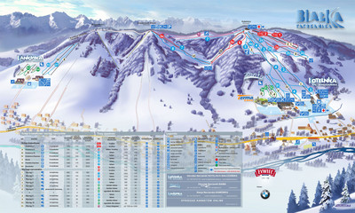 Kotelnica Białczańska - mapa tras narciarskich