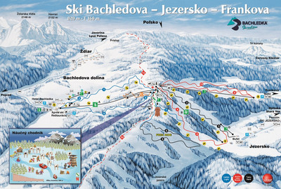 Bachledova dolina - mapa tras narciarskich