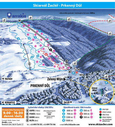 Žacléř - mapa tras narciarskich