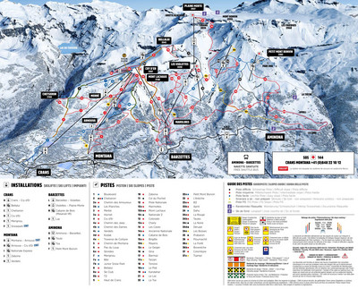 Crans-Montana - mapa tras narciarskich