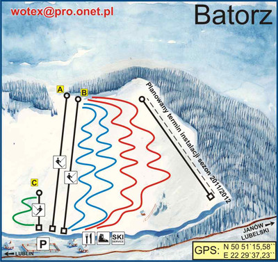 Batorz - mapa tras narciarskich