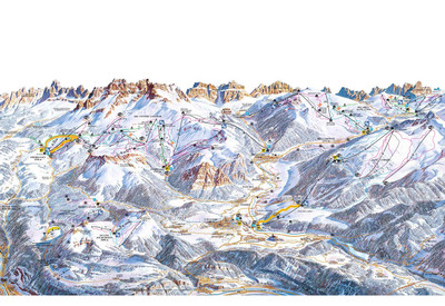 Val di Fieme - Obereggen - mapa tras narciarskich