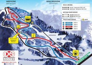 Mapa tras narciarskich COS Szczyrk Skrzyczne