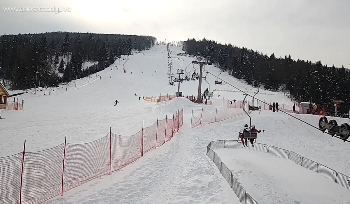 Widik z kamery na stok Laworta w Bieszczdach (źródło: bieszczady.live)