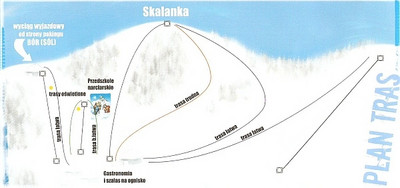 Skalanka - Bór - mapa tras narciarskich