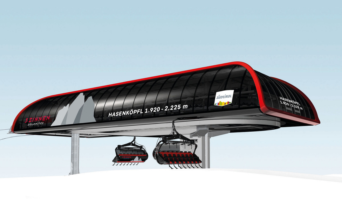 Nowy „Hasenköpfl” 8 osobowy wysprzęgany wyciąg na górę Helm (foto: 3 Zinnen) 