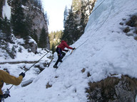 Wąwóz Serrai di Sottoguda - wpinaczka po lodospadzie